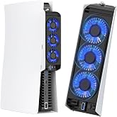 HUIJUTCHEN for PS5 Cooling Fan with Led Light,Quiet Efficient Cooling Accessories for PS5 Upgraded Cooler Fan for PlayStation 5 Disc/Digital with USB 3.0 Port,2 Level Speed (Not for PS5 Slim/Pro)