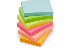 �鶹�� Basics Mini Rectangular Sticky Notes, 3.81 x 5.08 cm, Bright Colors Self-Stick Pads, Easy to Post for Home, Office, No