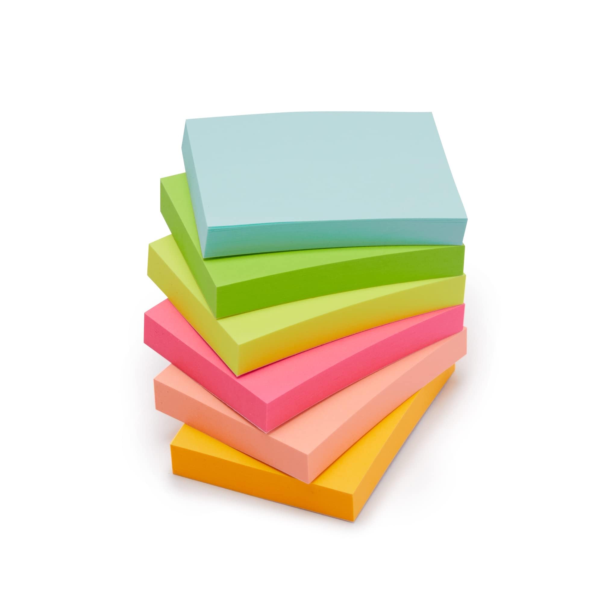Amazon Basics Mini Rectangular Sticky Notes, 1.5x2 Inches, Bright Colors Self-Stick Pads, Easy to Post for Home, Office, Notebook, 70 sheets/Pad, Pack of 24