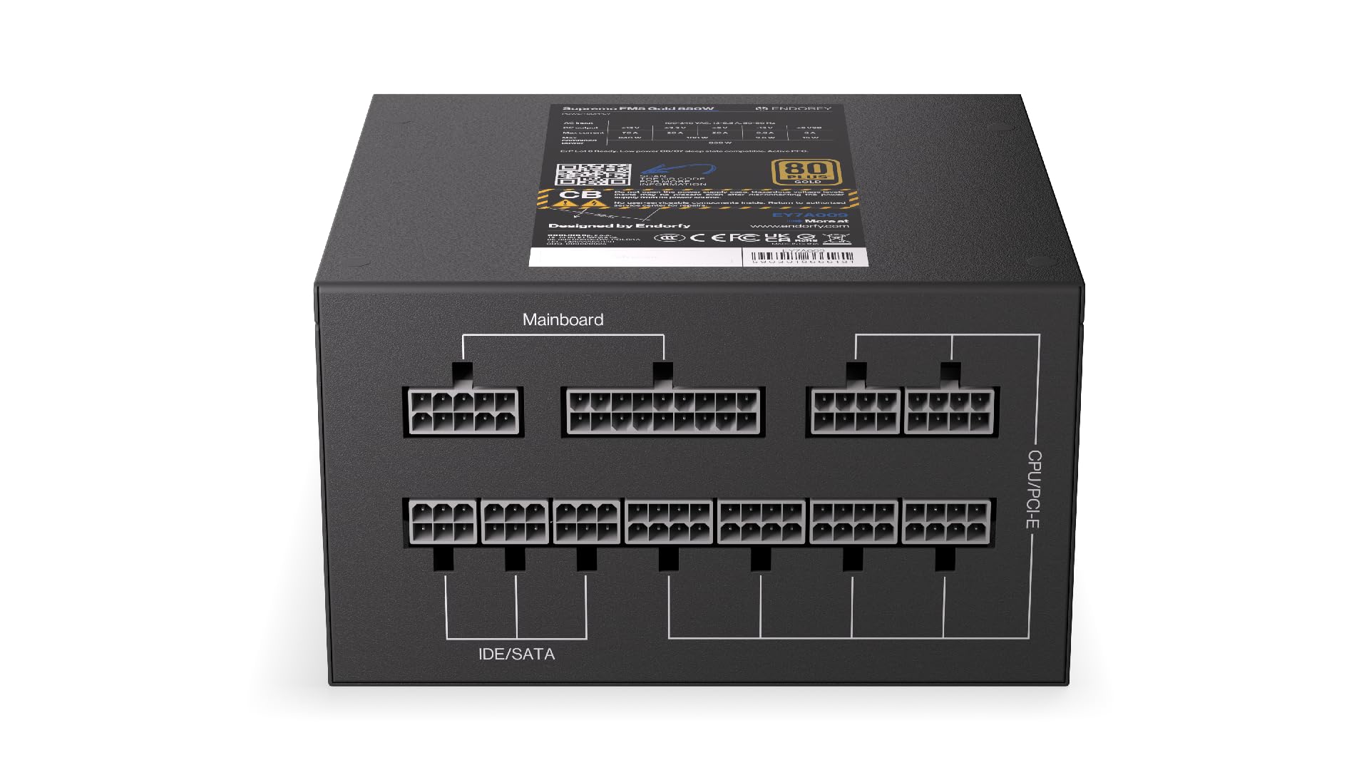Endorfy Supremo Fm5 Gold 850 W Unité D'Alimentation D'Énergie 18+10 Pin Atx Atx Noir - View 7