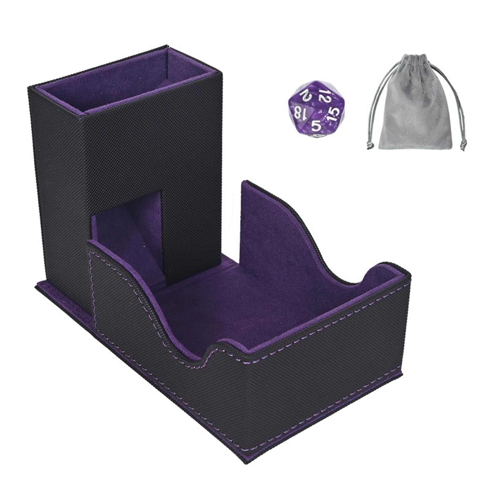 Elifel Dice Magnetic Tray PU Leather Dice Roller Tower 3 in 1 Folding Holder Case Mat for MTG RPG DND Dungeons and Dragons DND Tabletop Board Table Games Gift — image 1