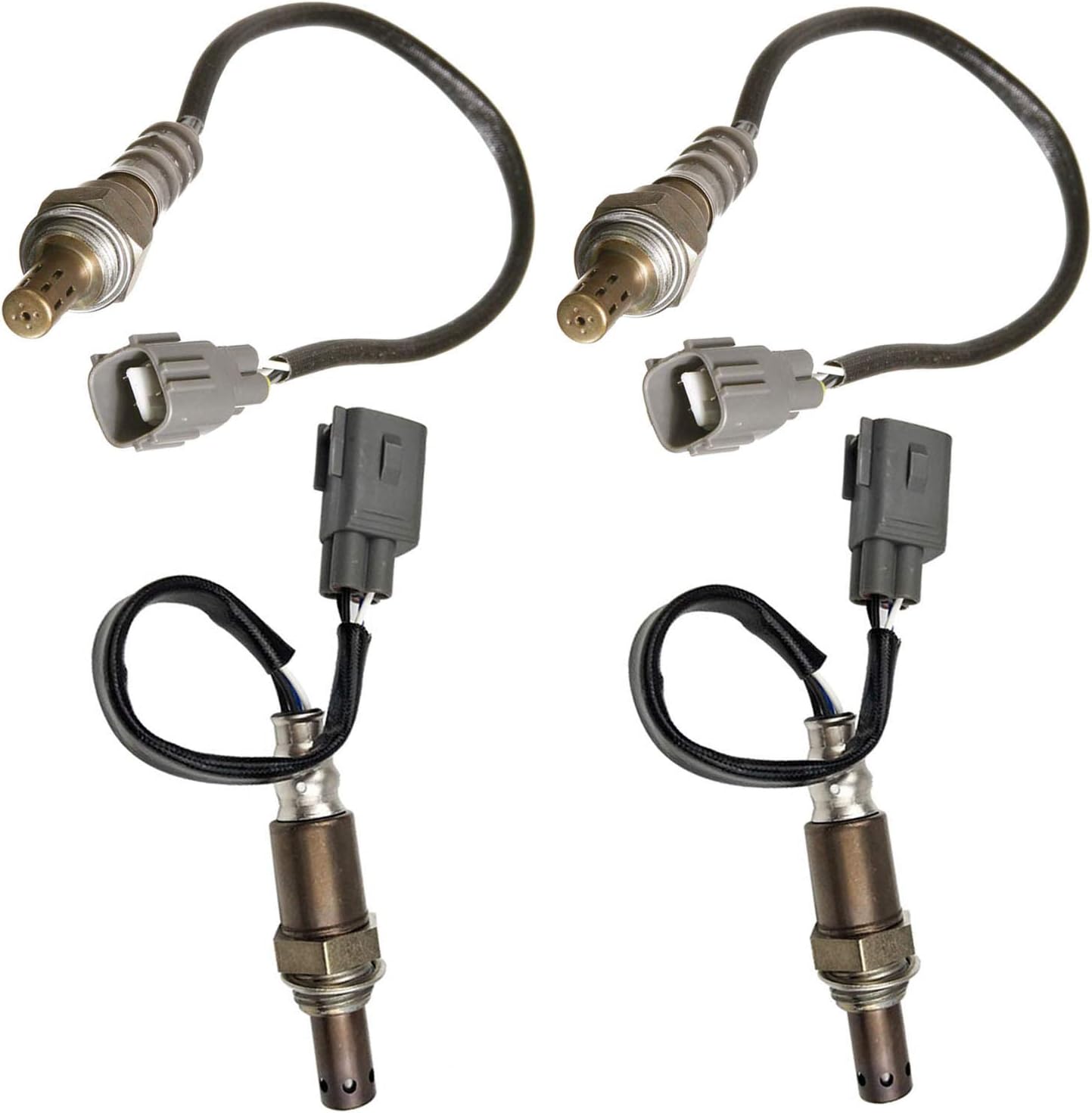 MAXFAVOR 4Pcs Oxygen Sensor Upper & Under Replacment for O2 Sensor Toyota Land Cruiser 4.7L 2006 2007 234-9051 x2 234-4260 x2 02 Sensor
