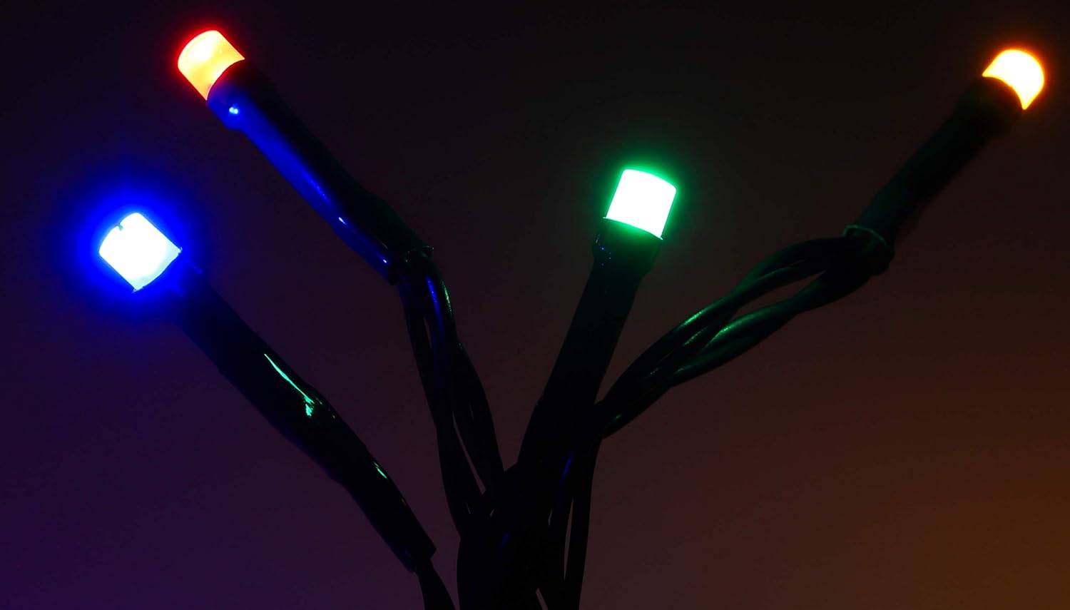 Christmas Concepts® 10 Multi Coloured Battery Operated LED Lights with Green Cable - Christmas Lights - Fairy Lights - Image 3