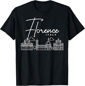 Florence Italy City Skyline Map Travel T-Shirt