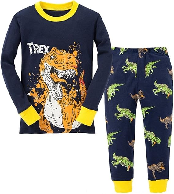 Children Dinosaur Pajamas For Boys Kids PJs Kids Clothes Size 27 Years