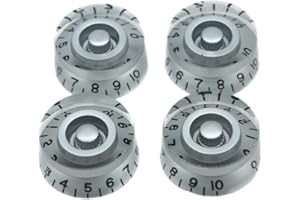 Dopro 4pcs Silver with Black Number Guitar Speed Dial Knobs Control Knob fits LP Guitar