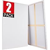PALFIK 2 Pack 24x36 Canvas Stretched Canvases for Painting | Large Canvas for Painting, White Painting Canvases for Acrylic, Oil, Tempera, Watercolor or Other Paints (2Pack)
