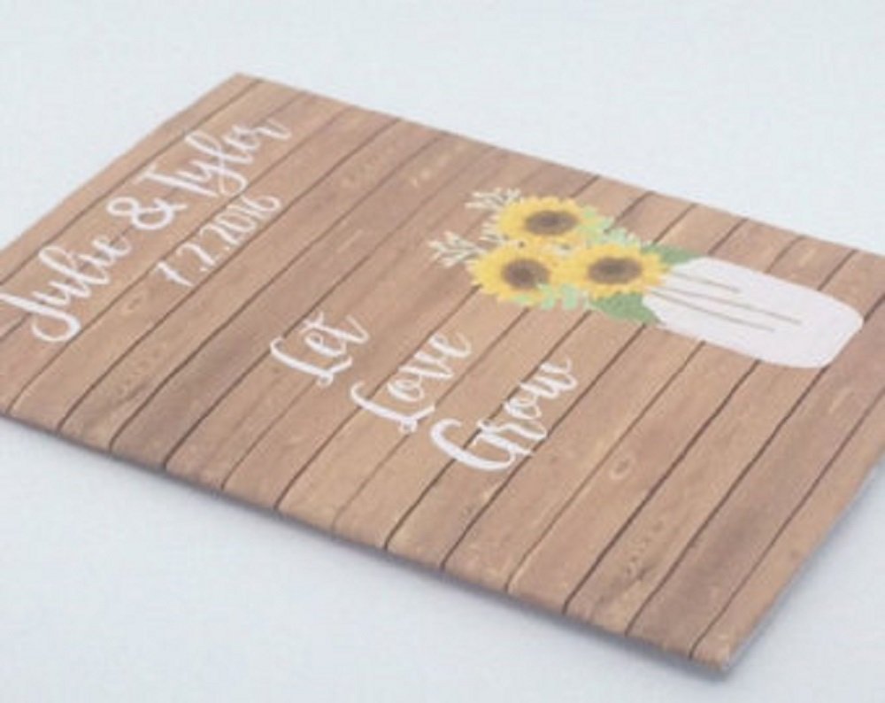 Sunflower wedding seed packet favors with vase (set of 50