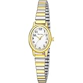 Rovixs Easy Reader Petite Watch for Women, Classic Analog Design with Stretchable Stainless Steel Band