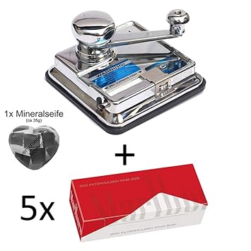 OCB® MikrOmatic Duo (Stopfmaschine) + 1.000 (5x200) Marlboro RED (Zigarettenhülsen) + 1x Seife