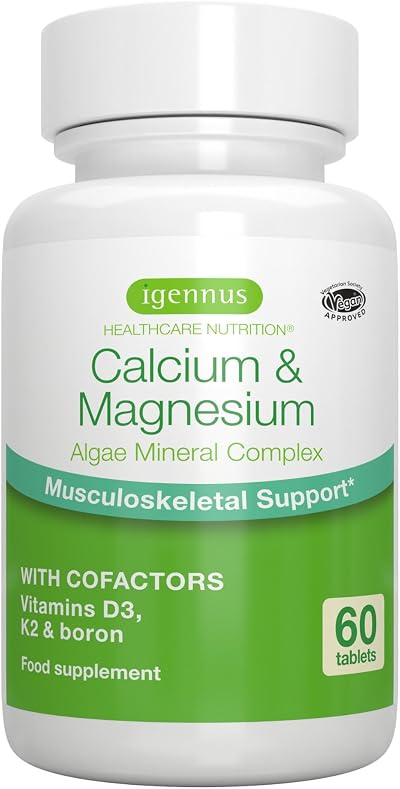 Igennus High Absorption Algae Calcium & Magnesium Supplement 60 Tablets