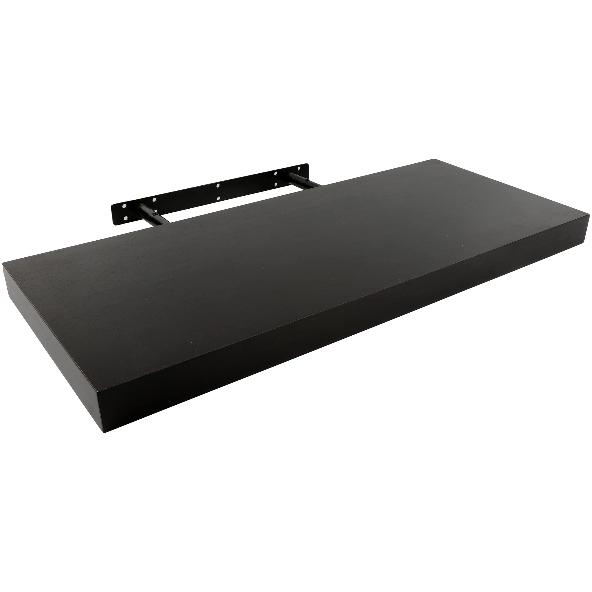 Floating Wall Shelves 60 x 25 x 4 cm Wengue color, Wall shelves invisible fixing — image 1