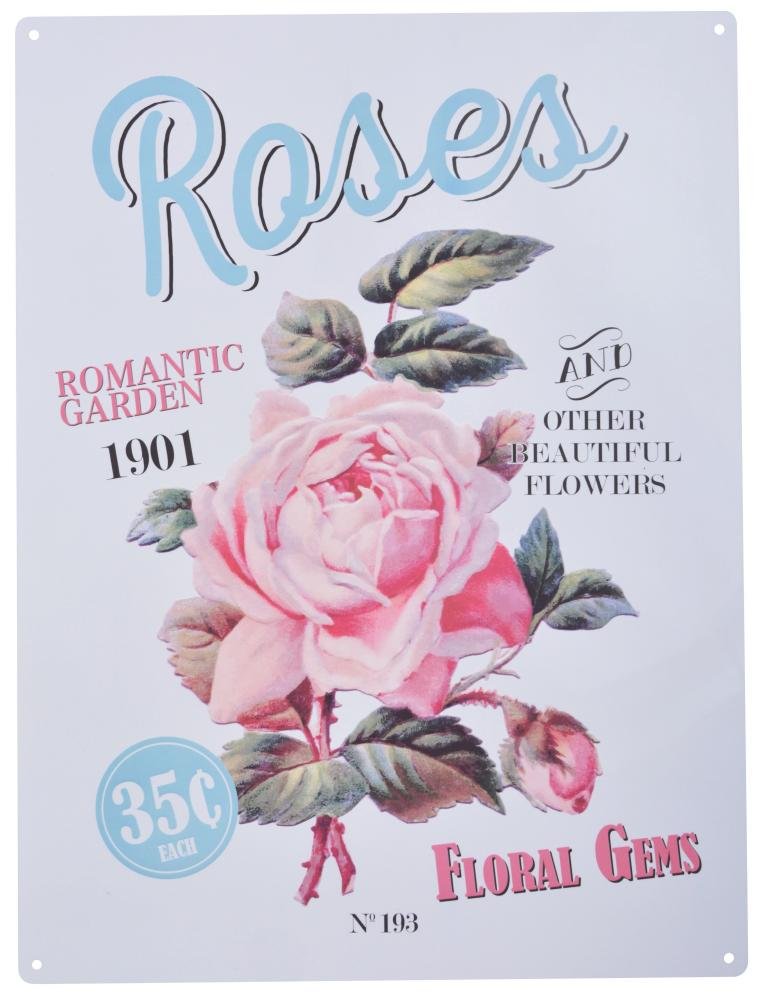Fallen Fruits Garden Sign Metal Roses