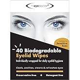 The Eye Doctor Biodegradable Eyelid Wipes - 20 x Single Use Eye Cleaning Wipes for Daily Lid Care - Individual Preservative Free Sensitive Eye Cleaner - Soothes Cleans and Refreshes
