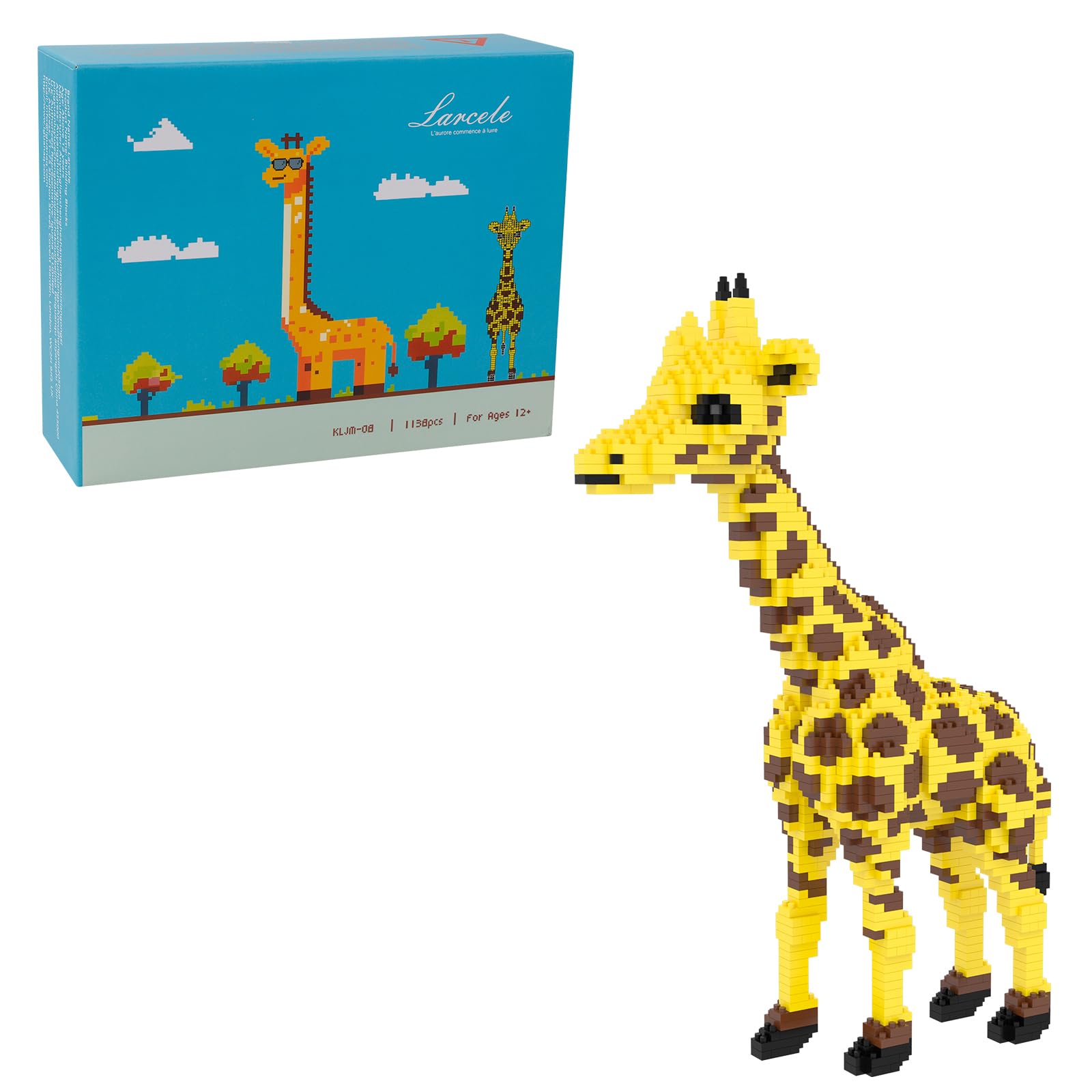 Larcele Micro Building Blocks Set, DIY Mini 3D Building Toy Bricks,1138 Pieces KLJM-08 (Giraffe) — image 1