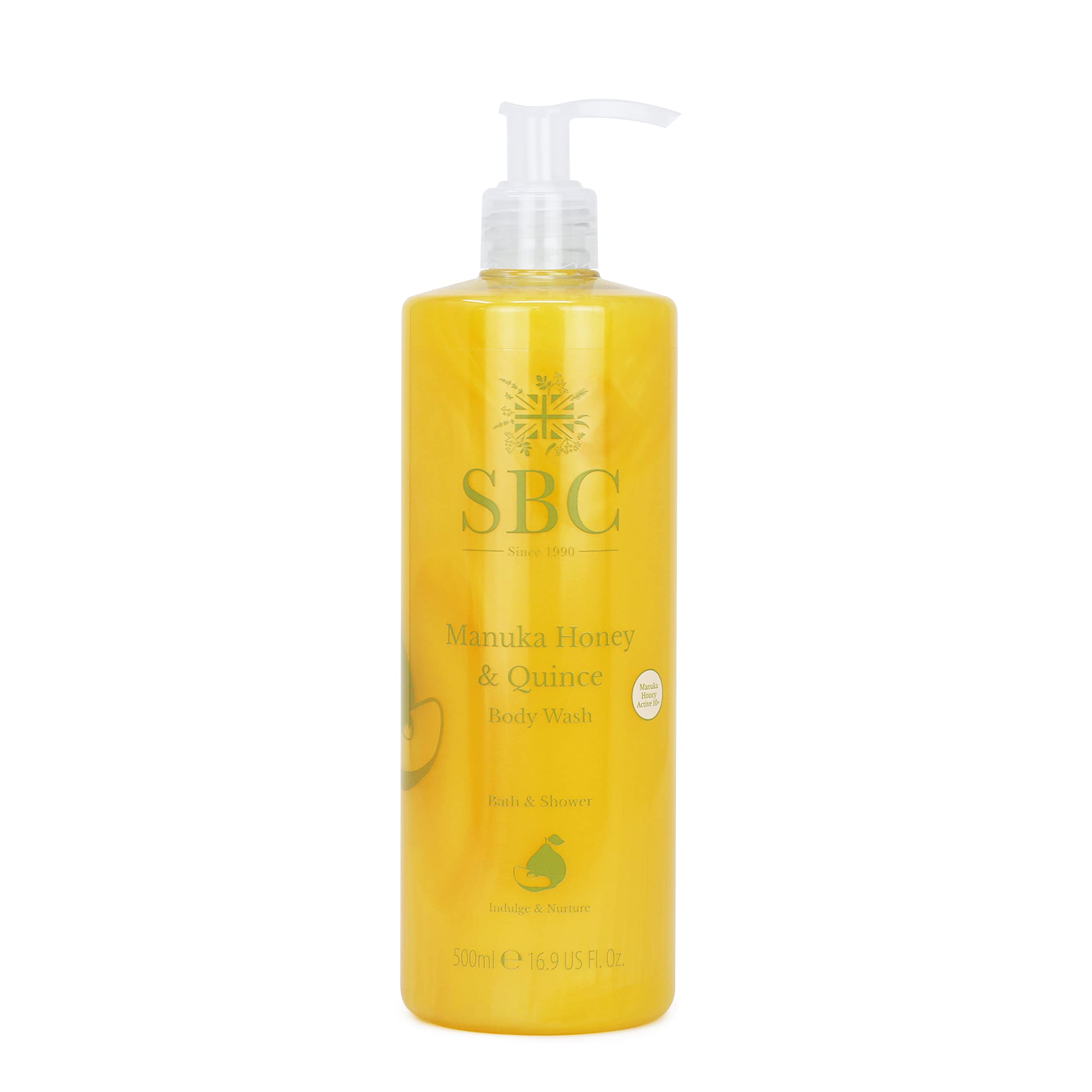 SBC Skincare Manuka Honey & Quince Body Wash - 500ml | Nourishing Shower Cream For All The Family | Body Wash For Dry And Irritated Skin | SLS And Soap Free