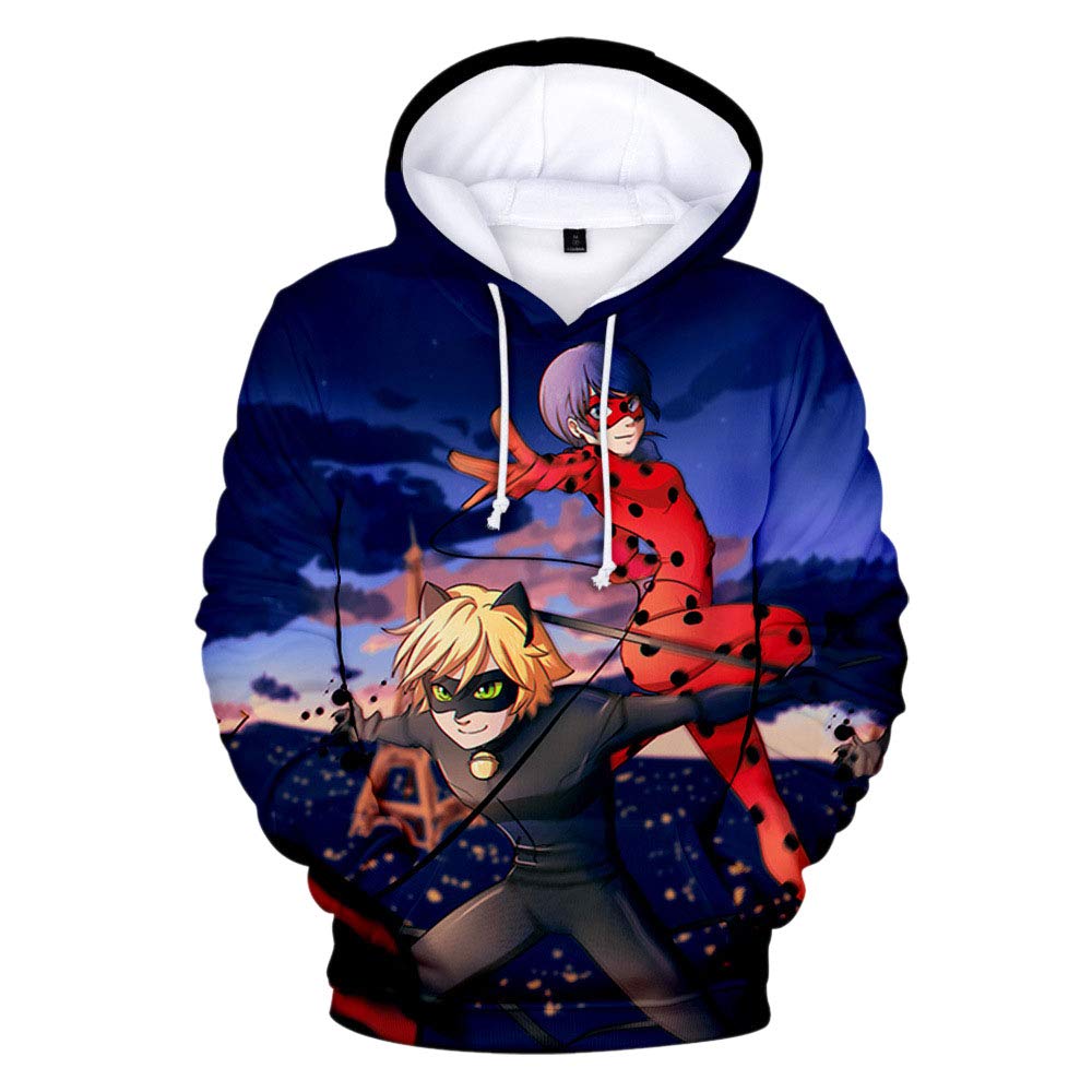 Miraculous Ladybug Sweatshirt Couple 3D Hoodies Unisex Digital Print Hooded Anime Pullover Autumn Popular Sweatshirt Miraculous Ladybug Pullover