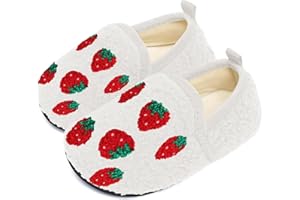 UCUHNB Kids Slippers Toddler Smile Face House Slippers Indoor Home Non-Slip Rubber Sole Shoes Warm Cozy Socks