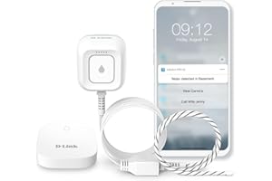 D-Link Next-Gen WiFi Water Leak Detector Starter Kit with 2 sensors—Loud 100 dB Sound Alarm—App Alert—LED Strobe Light—No Hub Required—Works with Google—1000ft Ultra-Long Range—Expandable (SW-A11KT)