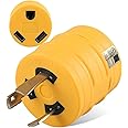MECMO NEMA L5-30P to TT-30R 30 Amp RV Adapter UL Listed, Portable Compact Adaptor, 3 Prong 30A 125V Twist Locking Generator P
