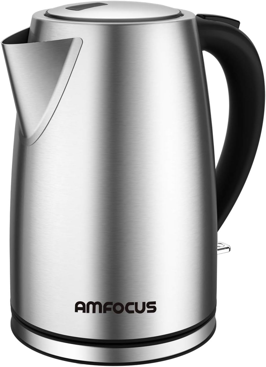 Electric Kettle - Hot Water Kettle 1.7 Liter - Stainless Steel Cordless Tea Kettle 1500W with Auto Shut-off, Boil-Dry Protection