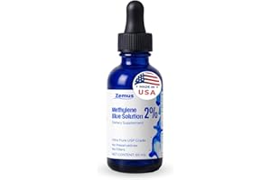 Zemus Methylene Blue 2% – 60 ML (2.03 fl oz) - 60 Day Supply - Nootropic Supplement – Ultra Pure USP Grade, – Made in USA, No Preservatives, Non-Therapeutic, Lab-Tested