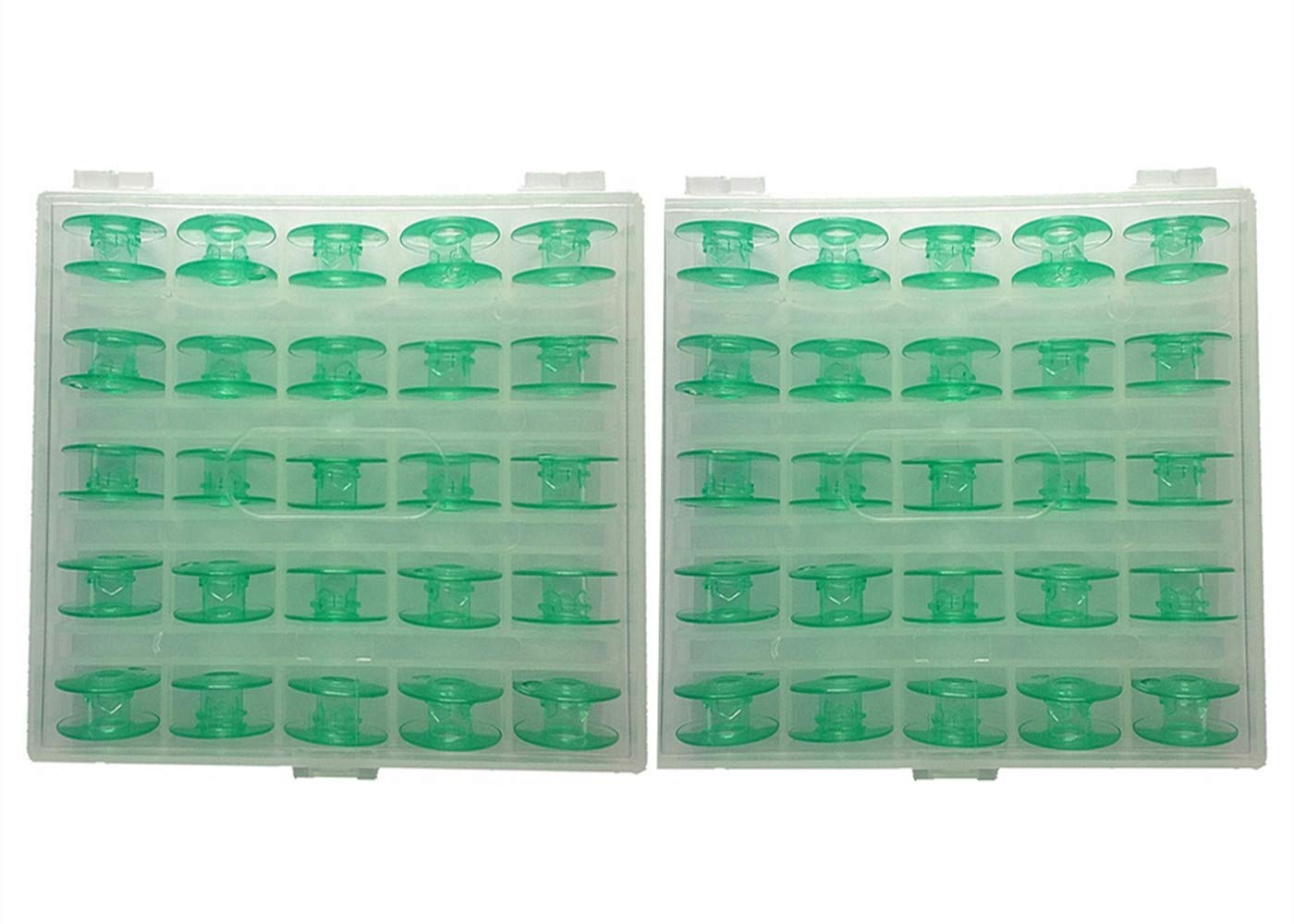 Colorsheng Green Plastic Bobbins for Sewing Machines #4131825-45#(2 Box of 50pcs Bobbins)