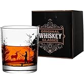 Faailok Old Fashioned Whiskey Glasses, Stemless Wine Glasses with Gift Box, 10Oz Rocks Glass for Scotch Cocktail Bourbon Vodka Liquor, Unique Gifts for Dad, Husband, Father's Day, Anniversary