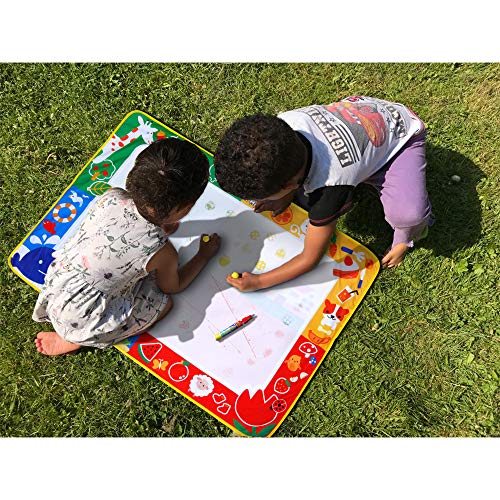 Anpro 27.5×39.4 in Doodle Mat, Magic Water Drawing Mat with 3 Pens, 3 Stamps, and 1 Drawing Book Painting Pad Perfect Educational Learning Birthday for Children Over 3 Years - Thumbnail 5