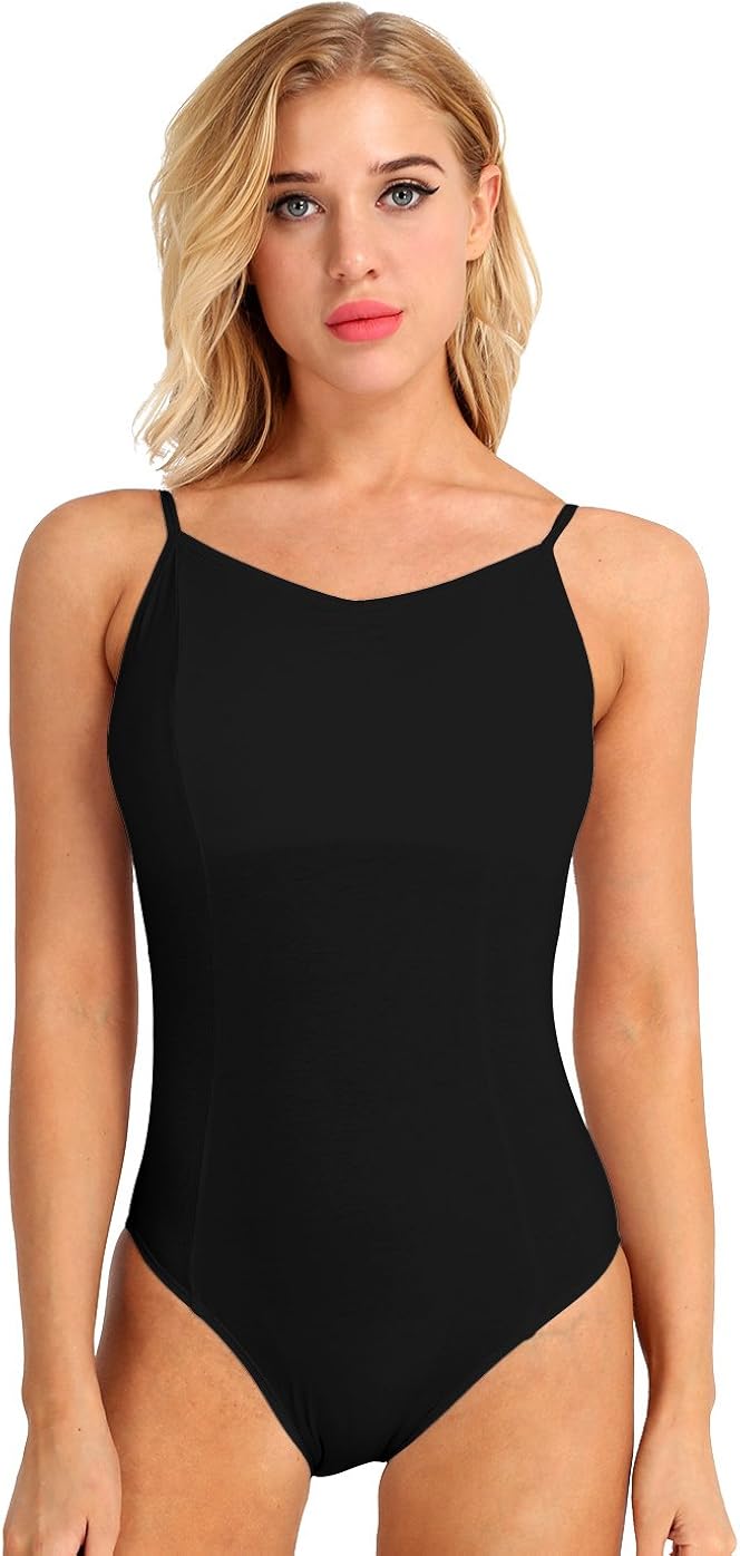 winying Womens Criss Cross Back Built in Shelf Bra Ballet Dance Leotard Gymnastic Bodysuit