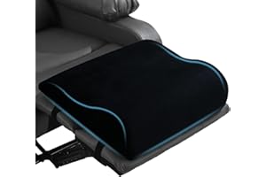 HOMBYS Extra Large Recliner Leg Pillow, Foam Foot Rest Cushion Wave Shape Recliner Footrest Extender, Multi Purpose Back & Lumbar Support Pillow for Bed, Sofa Couch, (Black)