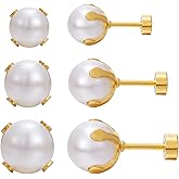 RAUCHBE Chunky Gold Pearl Earrings For Women Big Baroque Pearl Earrings Unique Square Earrings Trendy Jewelry