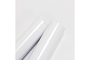 Toduso Contact Paper Glossy White for Countertops Removable Contact Paper White Peel and Stick Wallpaper Waterproof Easy to Clean Vinyl Roll Decorative Kitchen Cabinet Table Closet 15.8''x78.7''