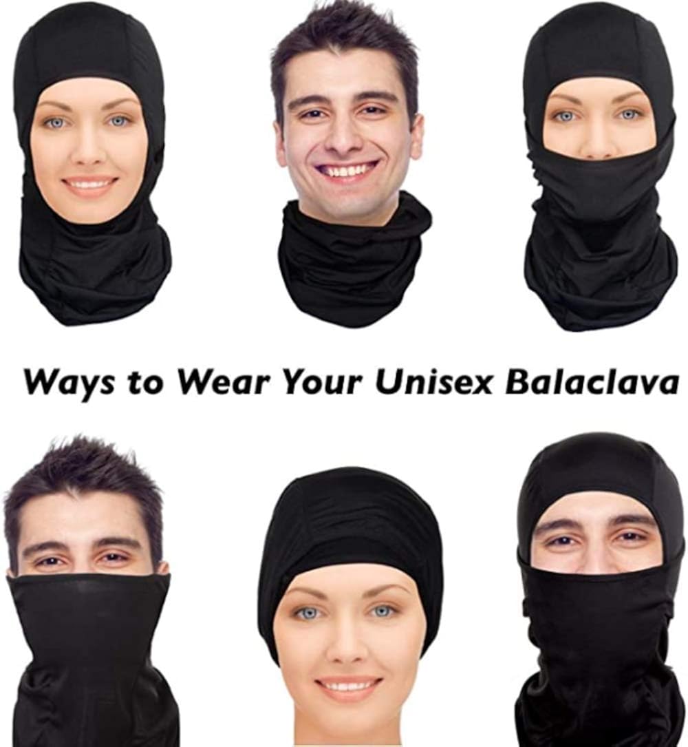 Ski Mask Balaclava for Cold Weather, Windproof Neck Warmer or Tactical Balaclava Hood, Ultimate Thermal Retention for Men Women and Children Black: Clothing