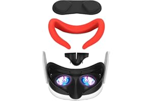 Esimen VR Silicone Mask Pad & Face Cover Compatible Meta Quest 3 Face Cushion Lens Protector,Nose Guard Sweatproof Washable L