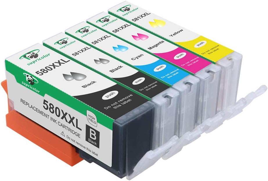 Supricolor PGI-580XXL CLI-581XXL Ink Cartridges PGI 580 XL CLI 581 XL 5 Color