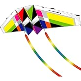 Doinfly Triangular-Shaped Kite - Easy to Control, with an Eye-catching Design, it is Perfect for Outdoor Entertainment and Suitable for Beginners to use. (Glider Delta Kite -Colorful, 2.5m)