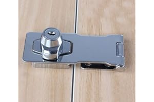 SECFANYA Keyed Hasp Locks Twist Knob Keyed Locking Hasp,Chrome Plated Hasp Lock with Keys,Door Lock Clasp w/Screws for Door Cabinet