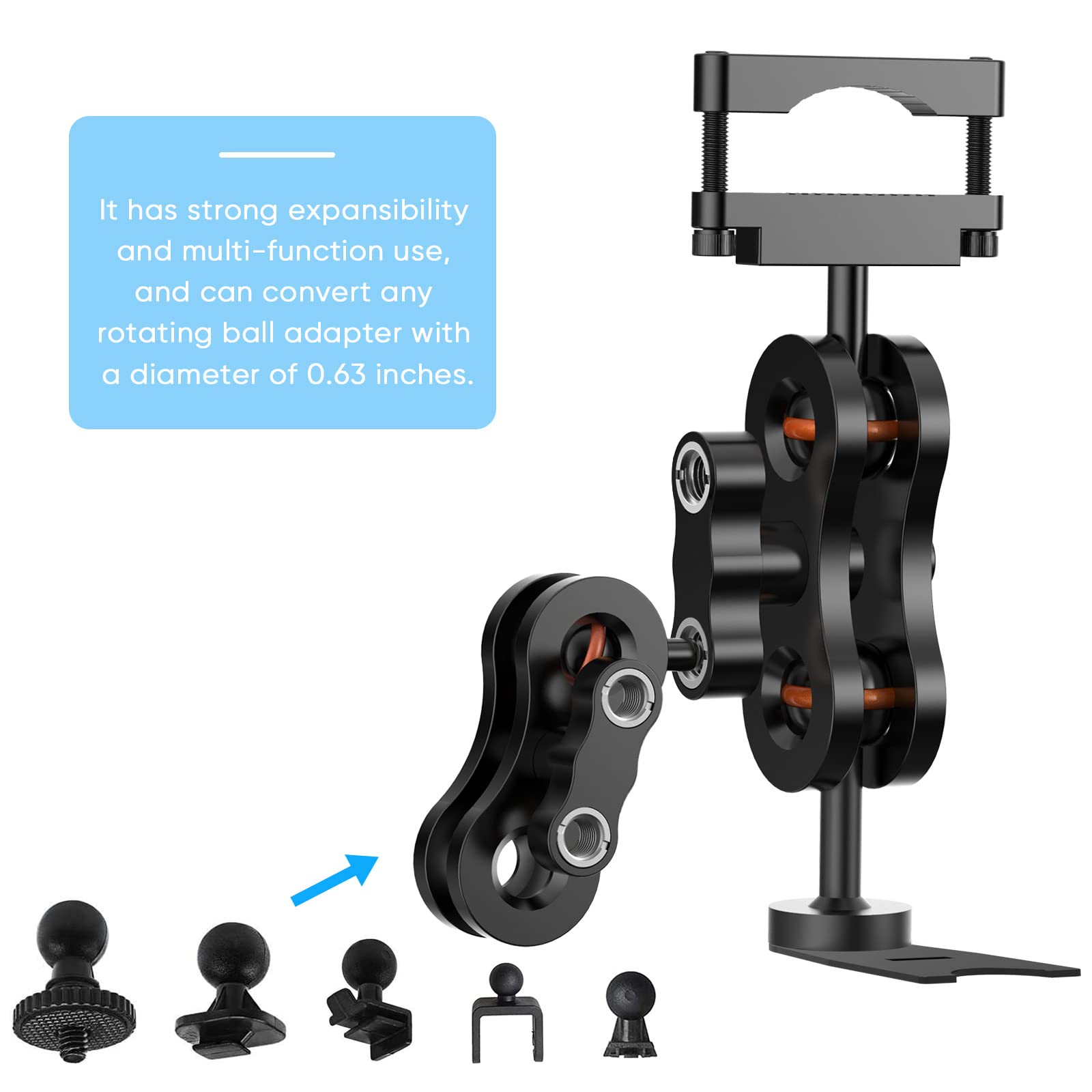 Radar Detector Mount,Aluminum Rearview Mirror Rod Radar Bracket,for Escort / Beltronics Vector / Rocky Mountain Phantom-T Radar
