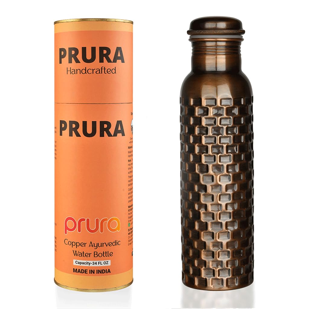 PRURA Copper Water Bottle - Leak Proof Ayurvedic Drinkware Copper Vessel for Sports, Gym, Outdoors, Yoga — image 1