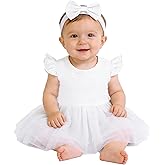 Magic Park 0-18M Infant Bodysuit Tutu Dress Baby Girl Romper Dress Toddler Solid Color Tulle Skirt Baptism Holidays Outfits