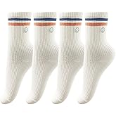 PLZSITDOWN Womens Solid Color Two Stripe Crew Socks Casual Athletic Smiling Face Ankle Socks for women Girls