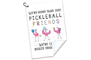 Rofiowa Polyester and Cotton Blend Printed Sport Towel with Clip, Funny Flamingo Pickleball Accessory for Men Women