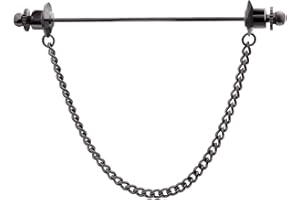 YYBONNIE Mens Shirt Collar Pins Necktie Tie Cravat Pin Clips with Chain Lapel Pin Collar Bar Tassel Brooch Gold Silver Black Tone