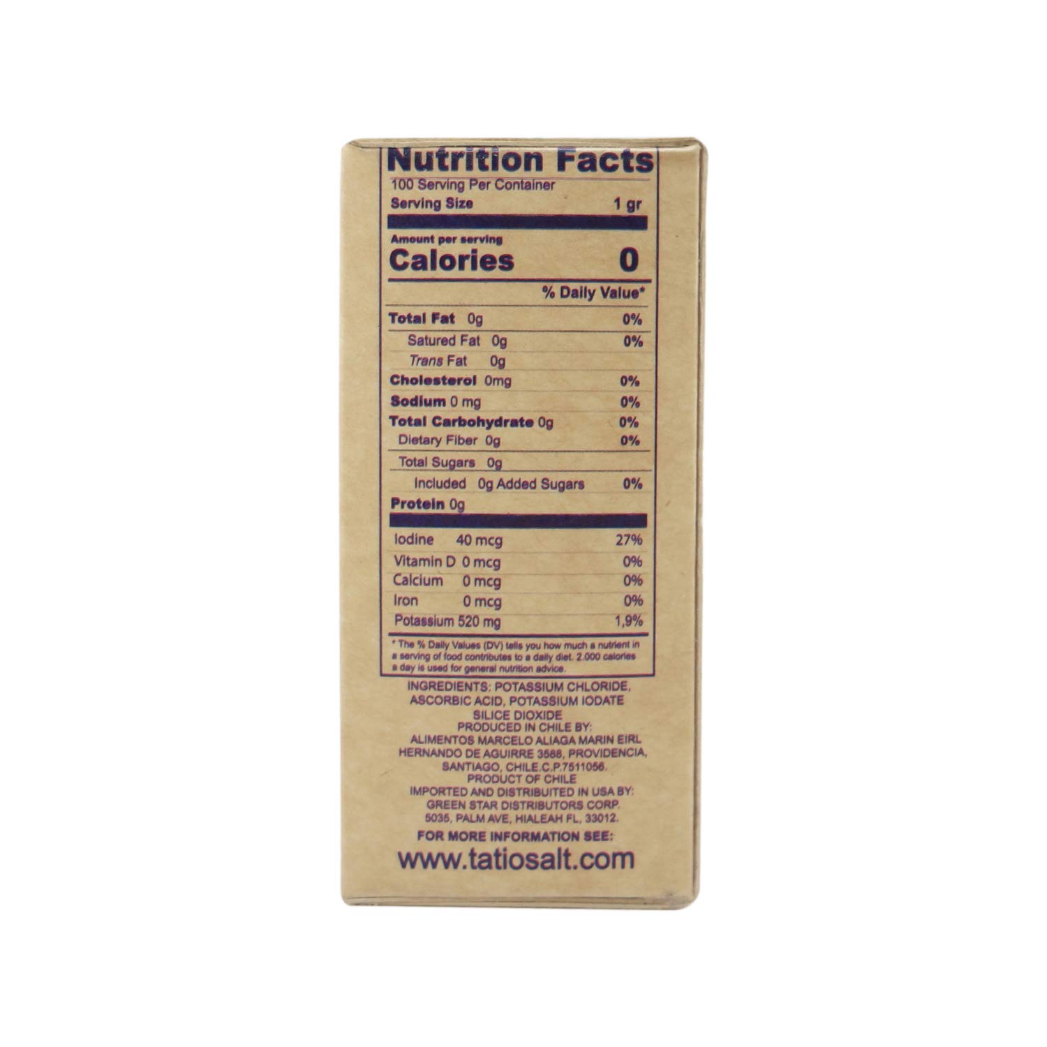 Tatio Salt 100% Natural, Sodium Free, Salt Substitute. Eco-Friendly Salt Shaker: 3.52 OZ -100gr : Grocery & Gourmet Food