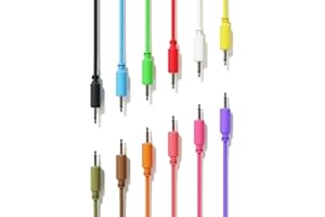 ExcelValley - Mono Modular Patch Cables TS 3.5mm 1/8 inch Eurorack Synthesizer [12-Pack | 30 cm - 11.81"]