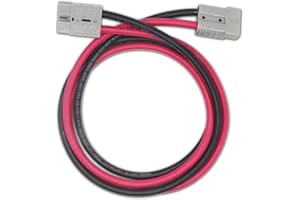 Ambuker 50A Anderson Connector Plug with 6AWG 1.2M Long Cable Battery Quick Jump Starter Connector One to One Electric Forklift Plugs Cables Trailer Energy Storage Power Harnesses