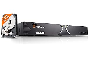 TIGERSECU Super HD 1080P H.265+ 16-Channel Hybrid 4-in-1 DVR Security Recorder with 2TB Hard Drive, for 2MP TVI/AHD/CVI/Analo
