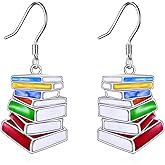 POPLYKE Teacher Student Dangle Earrings Sterling Silver Book Dangle Earrings for Women Jewelry Gift