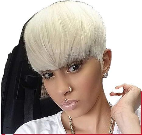 Amazon Co Jp ウィッグ女性のファッションショートストレート髪プラチナ高い温度シルク化学繊維帽子 15cm ホーム キッチン